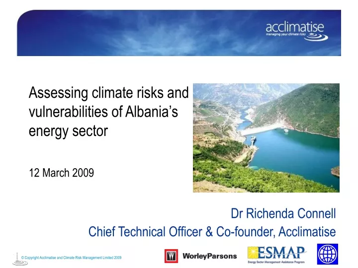 assessing climate risks and vulnerabilities of albania s energy sector 12 march 2009