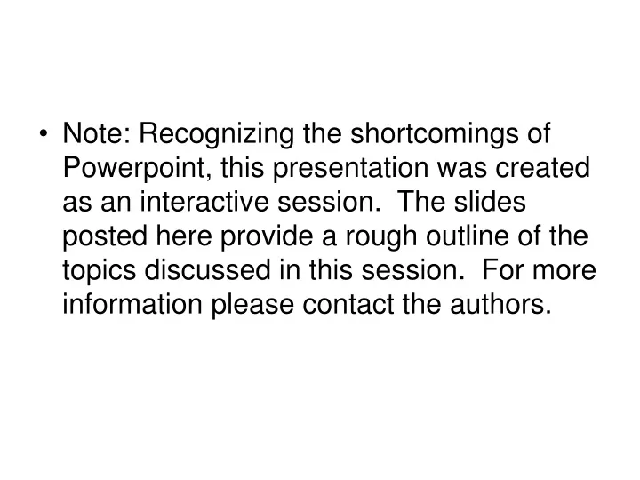 note recognizing the shortcomings of powerpoint