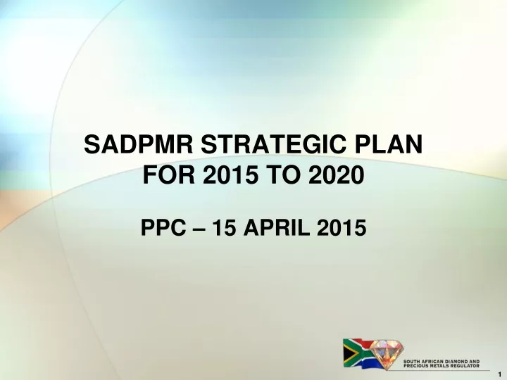 sadpmr strategic plan for 2015 to 2020