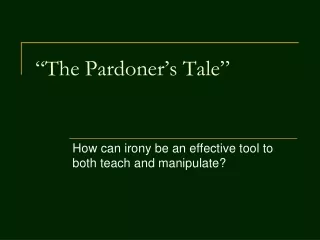 “The Pardoner’s Tale”