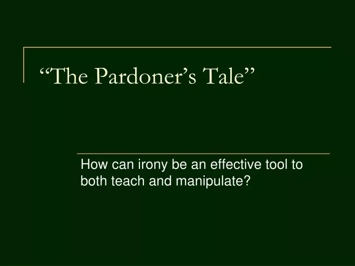the pardoner s tale