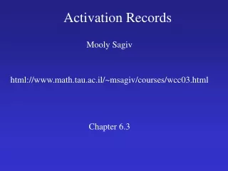 Activation Records