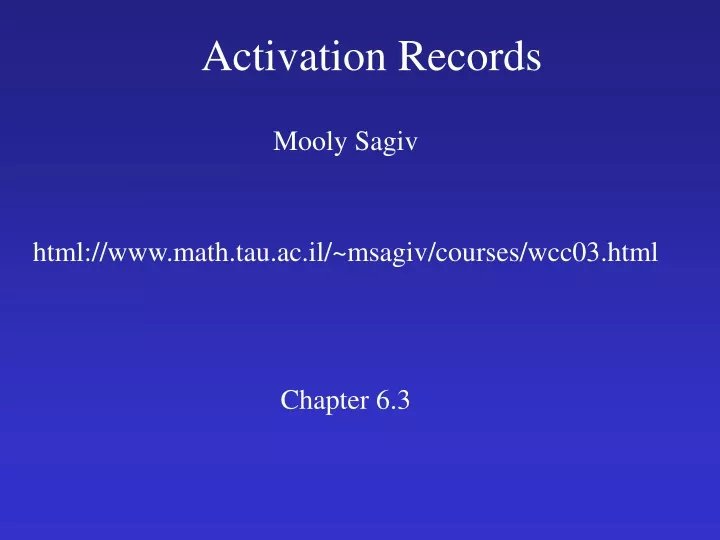 activation records