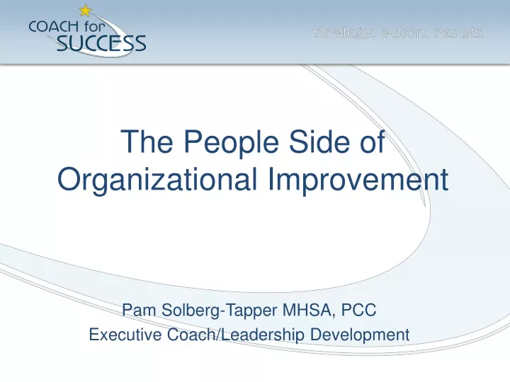 the people side of organizational improvement