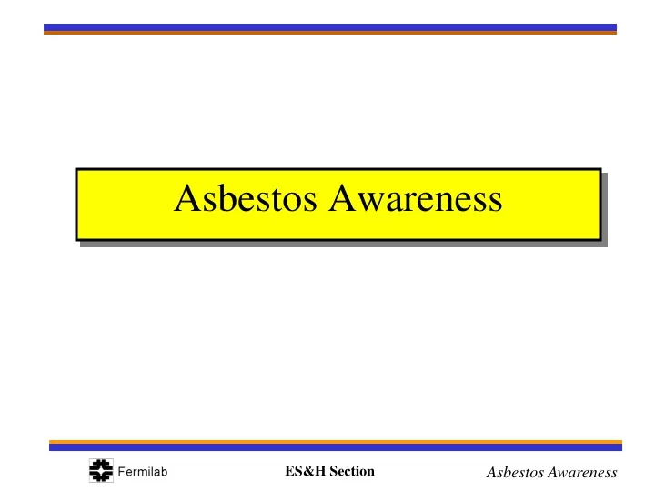 asbestos awareness