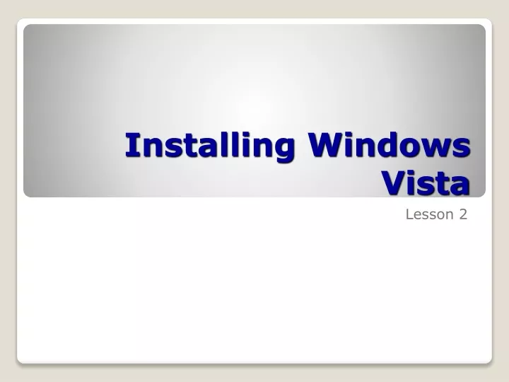 installing windows vista