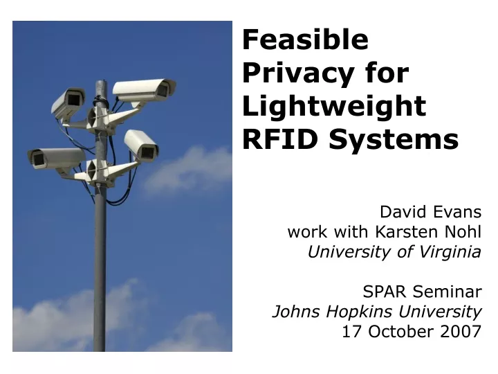 feasible privacy for lightweight rfid systems