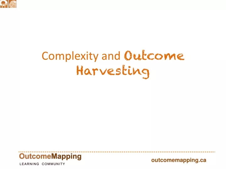 complexity and outcome harvesting