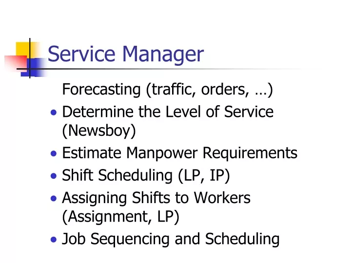 service manager