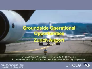 Groundside Operational Opportunities Zurich Airport