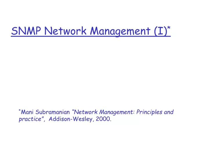 snmp network management i