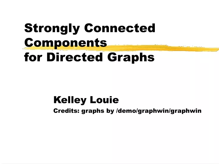 strongly connected components for directed graphs