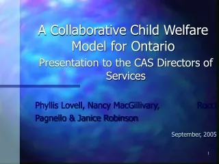 A Collaborative Child Welfare Model for Ontario