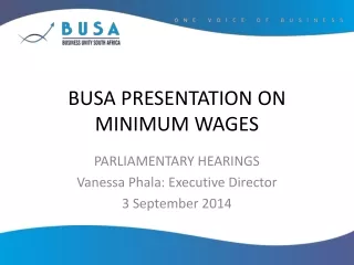 BUSA PRESENTATION ON MINIMUM WAGES