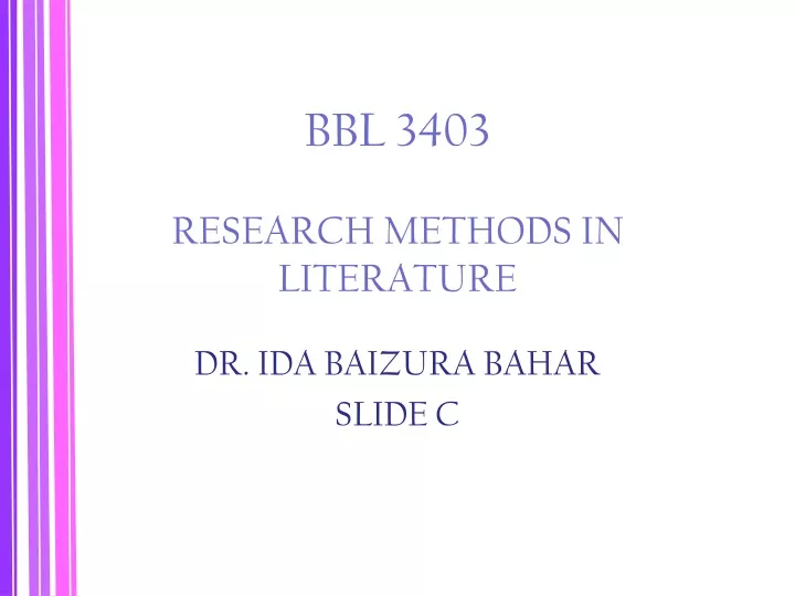 bbl 3403 research methods in literature