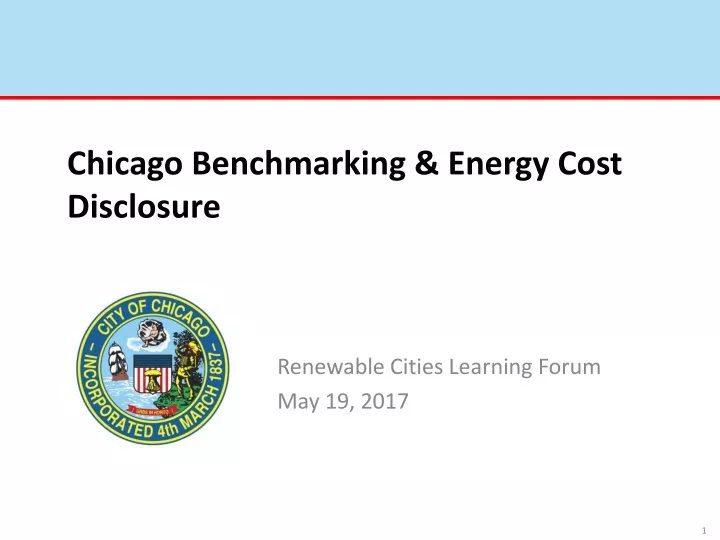 chicago benchmarking energy cost disclosure