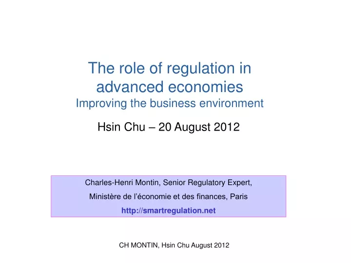 the role of regulation in advanced economies