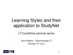 Learning Styles for Effective Study Strategies - slide 1