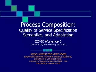 Jorge Cardoso  and  Amit Sheth Large Scale Distributed Information Systems (LSDIS) Lab,