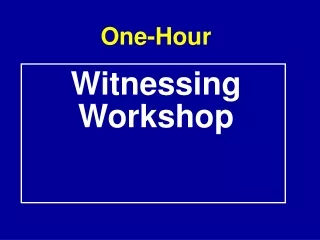 One-Hour Witnessing Workshop