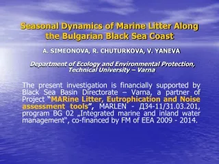 Seasonal Dynamics of Marine Litter Along the Bulgarian Black Sea Coast
