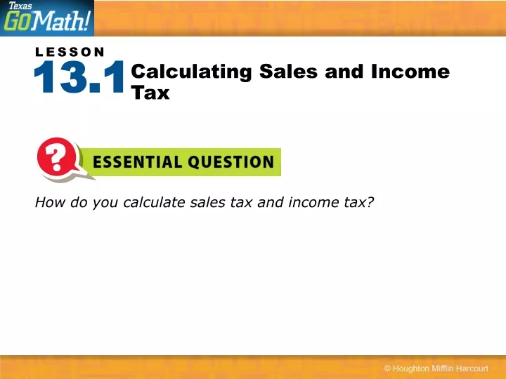 calculating sales and income tax