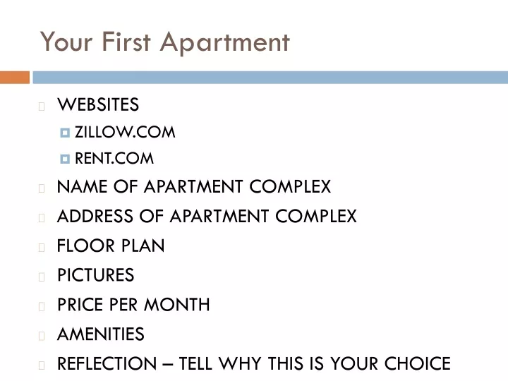 your first apartment