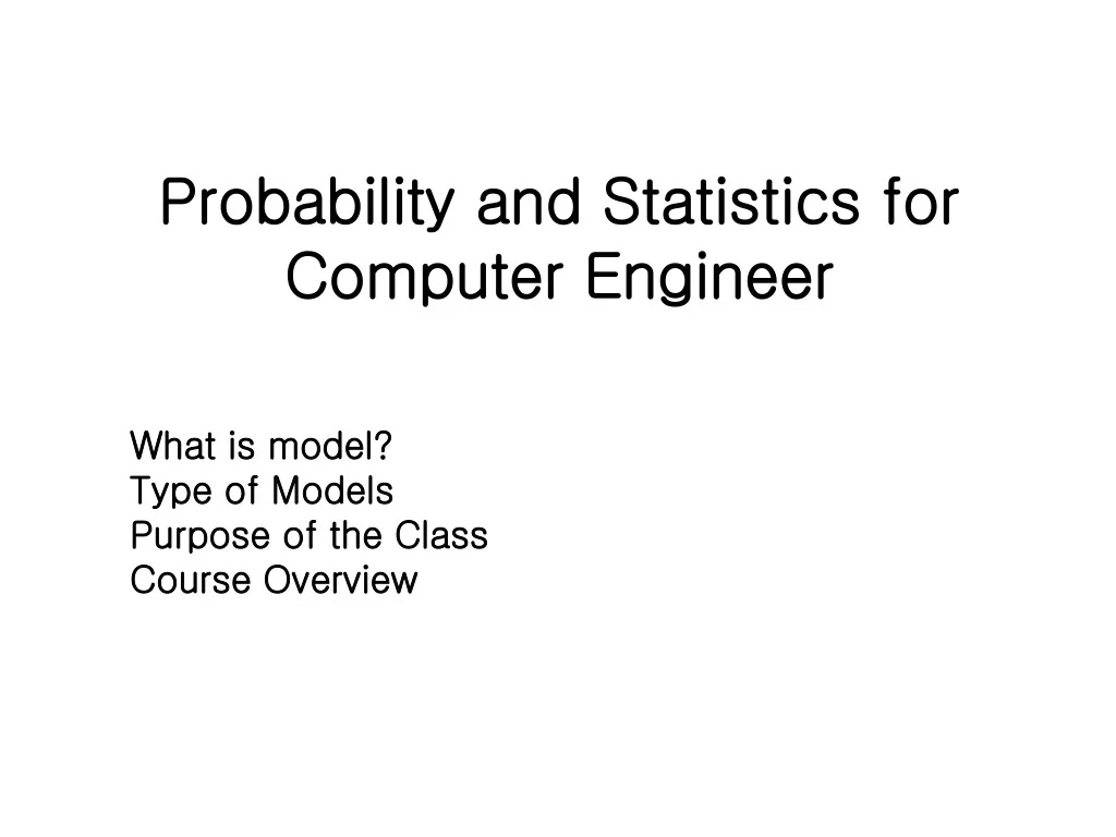 PPT - Probability and Statistics for Computer Engineer PowerPoint ...