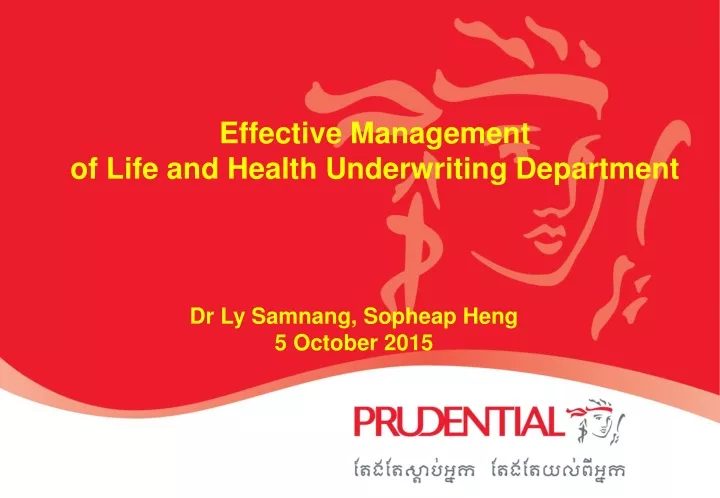 effective management of life and health