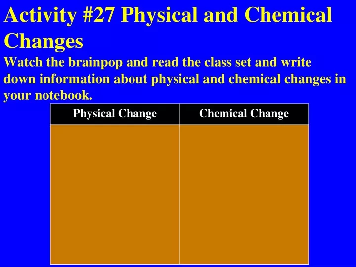 activity 27 physical and chemical changes watch