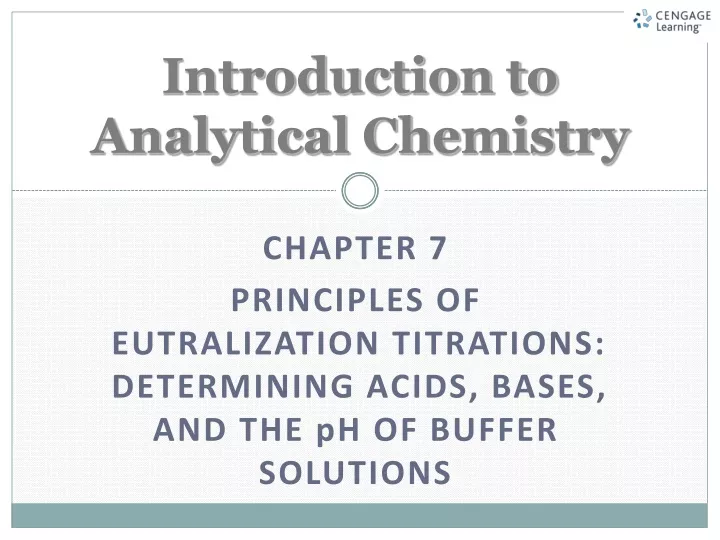 introduction to analytical chemistry