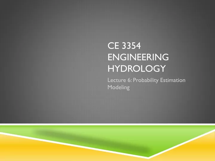 ce 3354 engineering hydrology