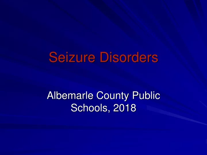 seizure disorders