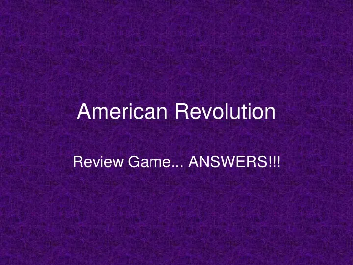 american revolution