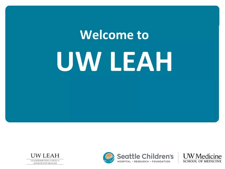 welcome to uw leah