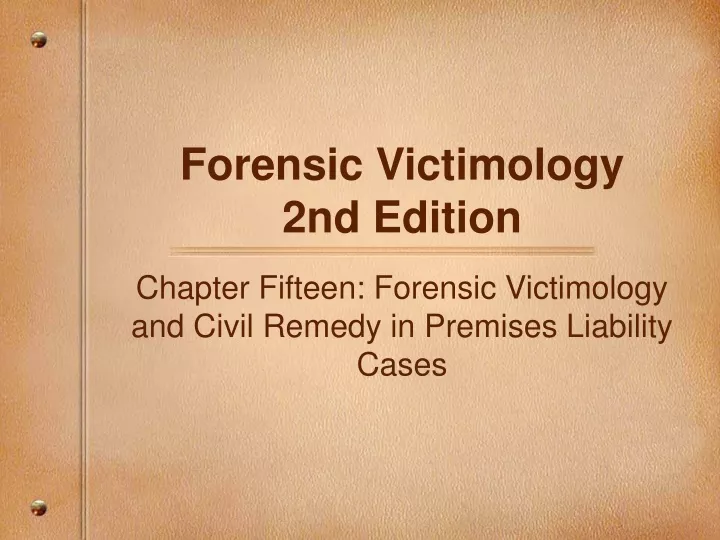forensic victimology 2nd edition