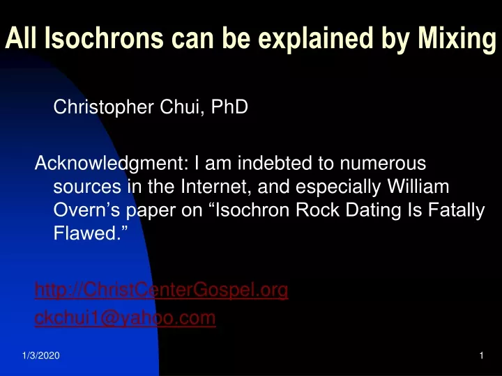 all isochrons can be explained by mixing