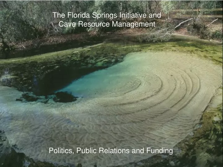 the florida springs initiative and cave resource
