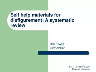 Self help materials for disfigurement: A systematic review