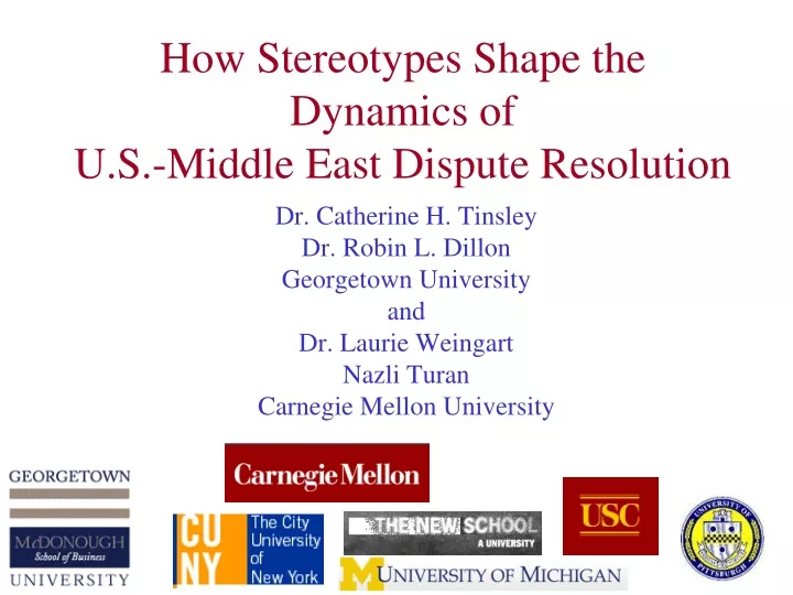how stereotypes shape the dynamics of u s middle east dispute resolution