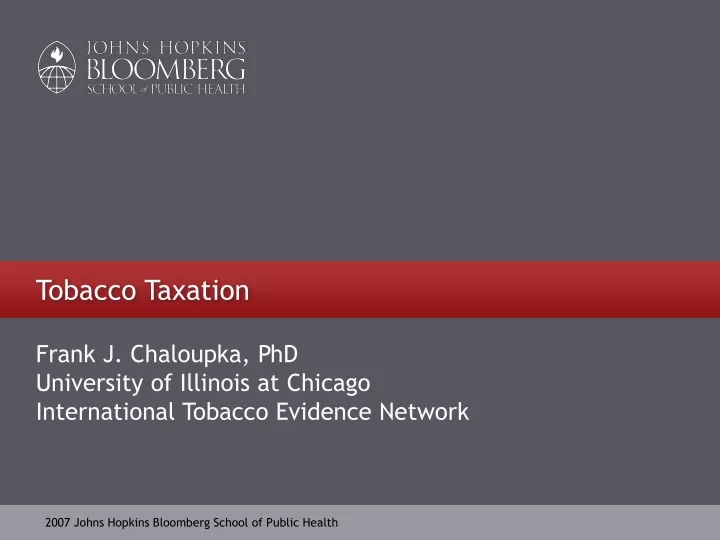 tobacco taxation