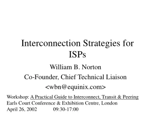 Interconnection Strategies for ISPs