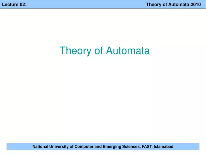 theory of automata