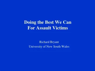 Doing the Best We Can  For Assault Victims