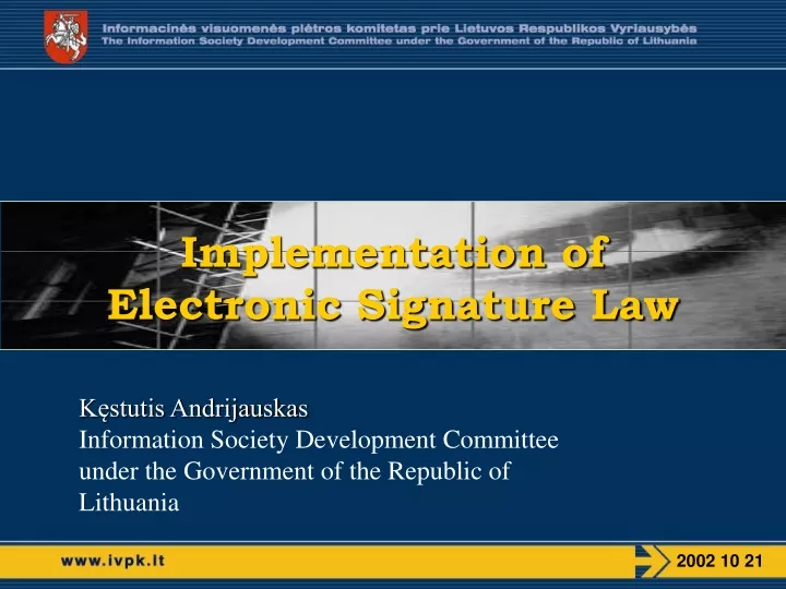 implementation of electronic signature law