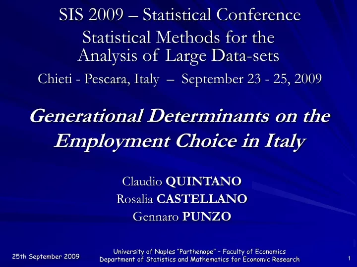 generational determinants on the employment choice in italy
