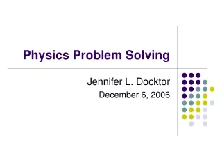 Physics Problem Solving