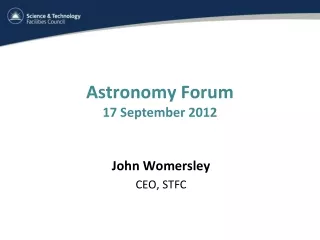 Astronomy Forum 17 September 2012