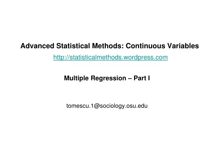 advanced statistical methods continuous variables http statisticalmethods wordpress com