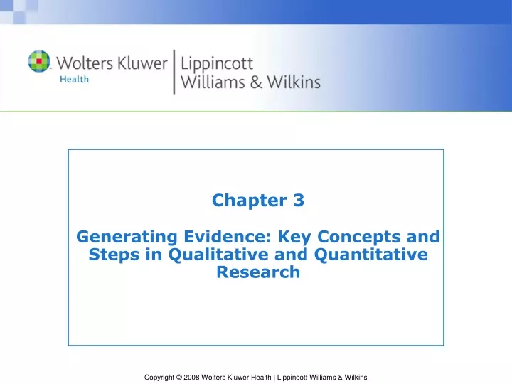 chapter 3 generating evidence key concepts and steps in qualitative and quantitative research